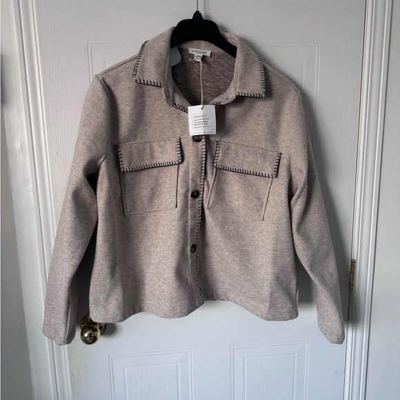 beachlunchlounge Jackets & Blazers - New Beachlunchlounge Oatmeal Button-Up Jacket size XL